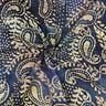 Fin bomuldsbatist Batik Paisley – havblå/sand,  thumbnail number 3