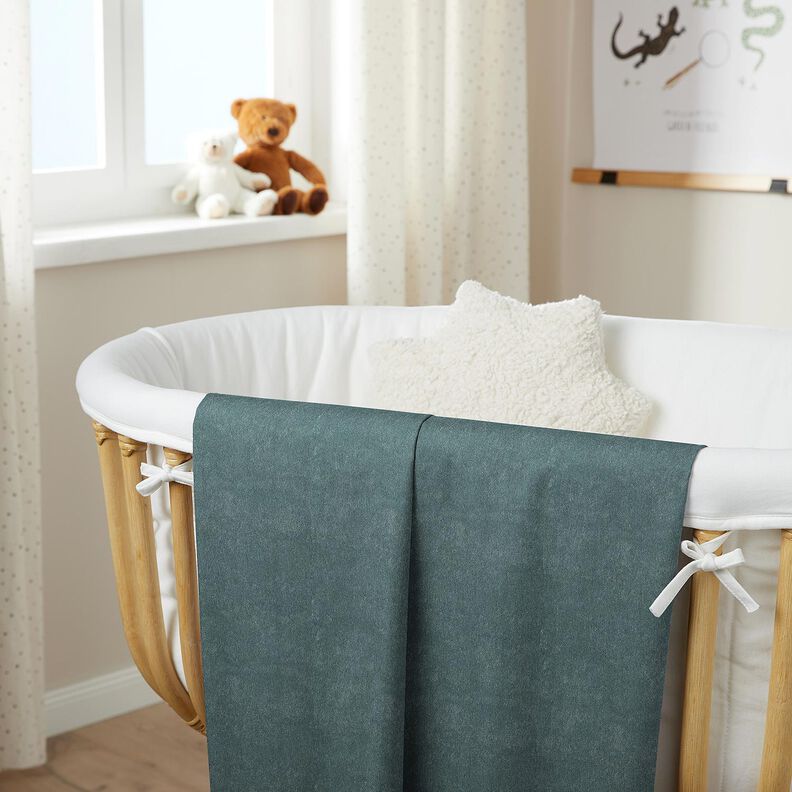 Frottéstof Stretch Ensfarvet – dueblå,  image number 7