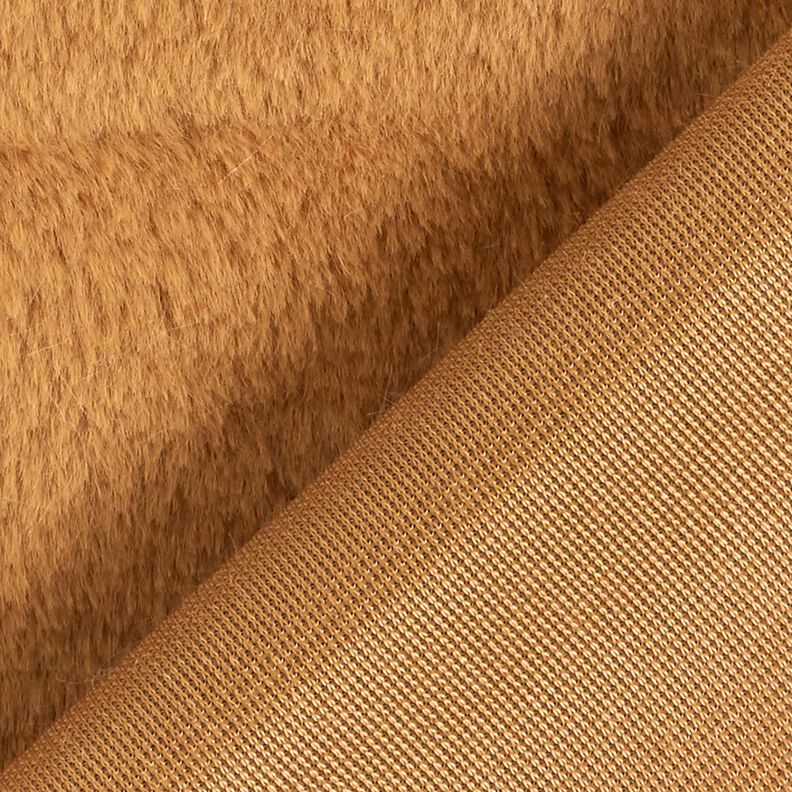 høj kvalitet ensfarvet kunstpels – råbrun,  image number 3