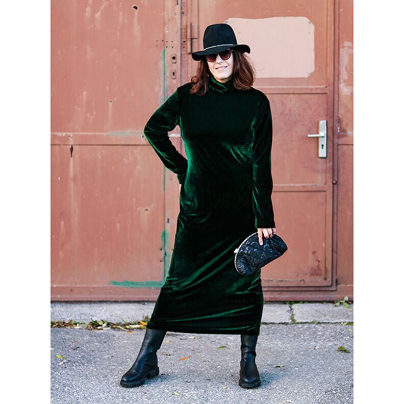 Stretch Velour mørkegrøn,  image number 6