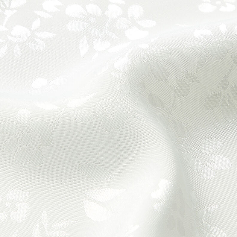 Satin forstof blomster – hvid,  image number 2