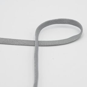 Flad kordel Hættetrøje Lurex [8 mm] – elefantgrå/sølv metallic, 