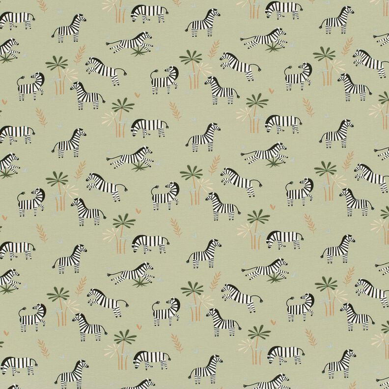 Bomuldsjersey slette-zebraer – reed,  image number 1