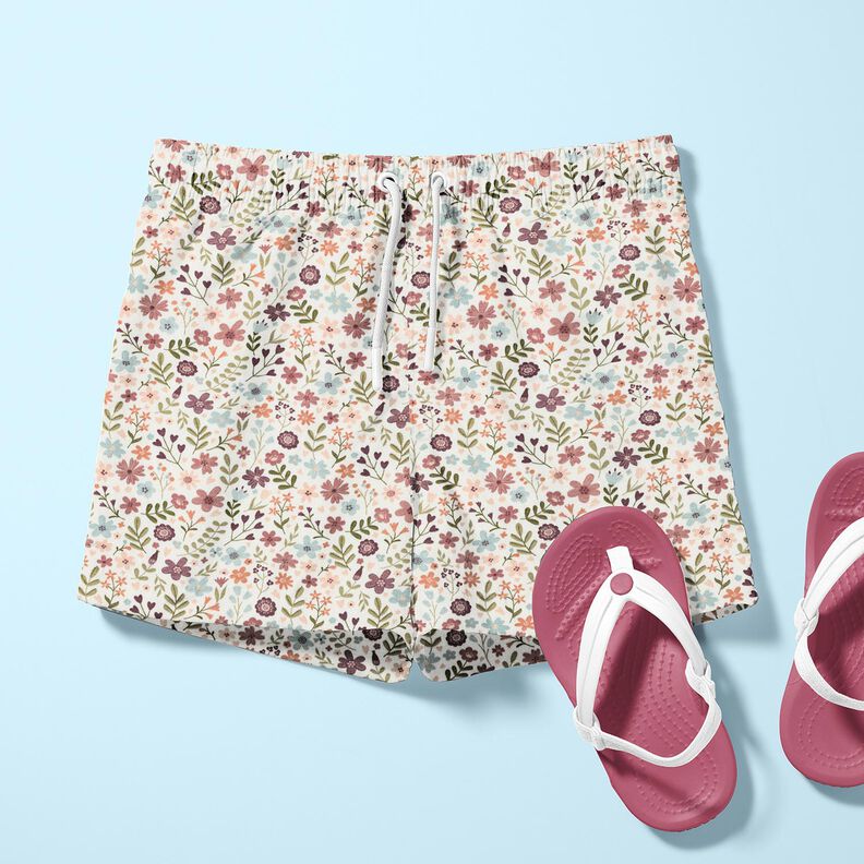 Bomuldsjersey blomstereng – elfenben,  image number 6