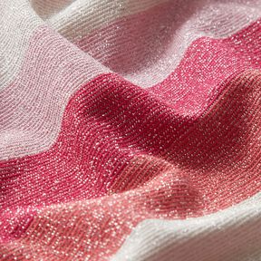 Glitterjersey striber – pink/koral, 