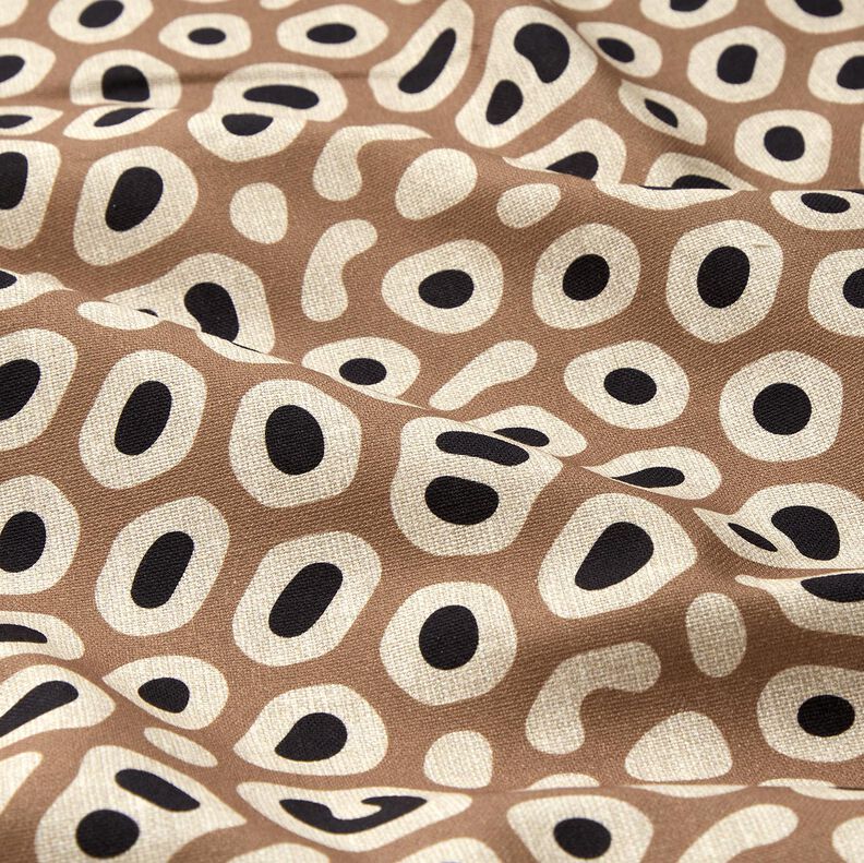 Dekorationsstof Halvpanama abstrakt leopardmønster – lysebrun/cashew,  image number 2