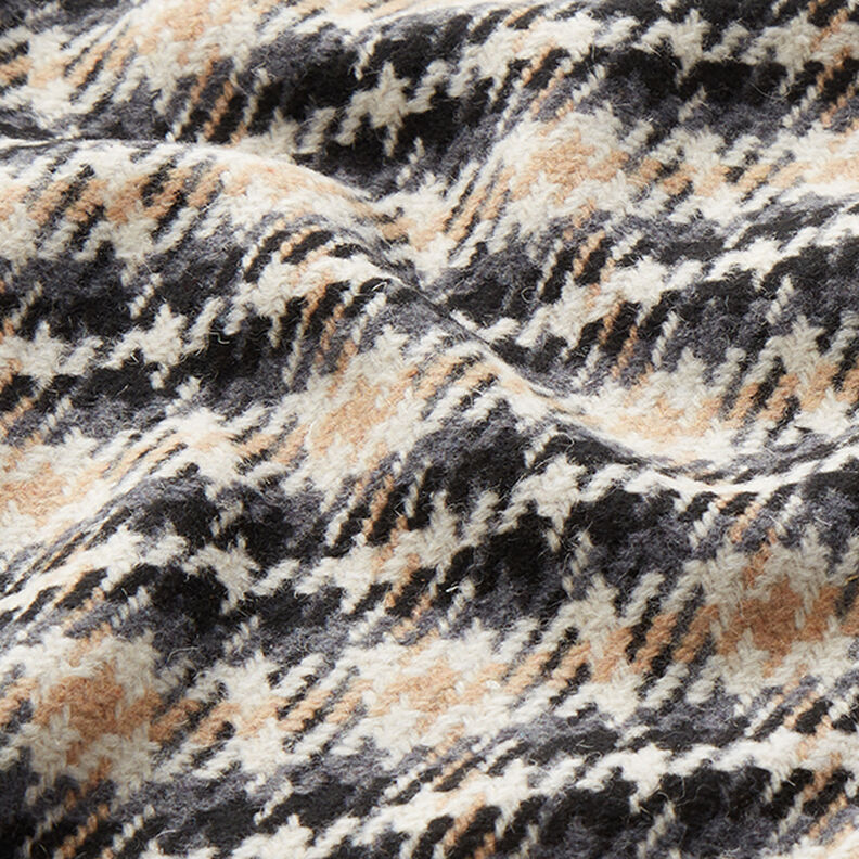 Frakkestof klassiske tern – uldhvid/antracit,  image number 2