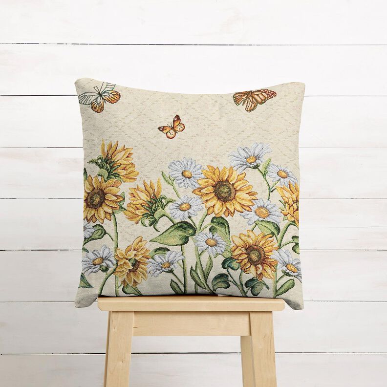 Dekorativt panelstof Gobelin solsikker – lysebeige/solgul,  image number 6