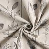 Dekorationsstof Halvpanama blomstertegning – natur/mørkebrun,  thumbnail number 3