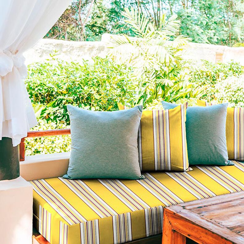 Markisestof brede og smalle striber – solgul/hvid,  image number 7