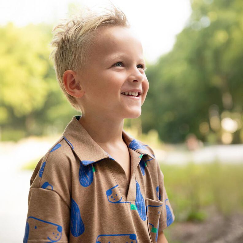 Bomuldsjersey hunde | Poppy Fabrics – dueblå/sort,  image number 5