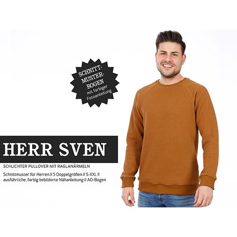 HERR SVEN - enkel sweater med raglanærmer, Studio Schnittreif  | 42 - 60,  image number 1