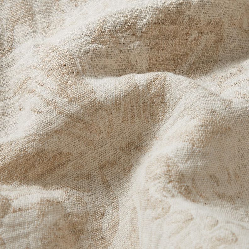 Musselin/Dobbelt-Crincle stof h&oslash;r-miks Blomster &ndash; mandel,  image number 2