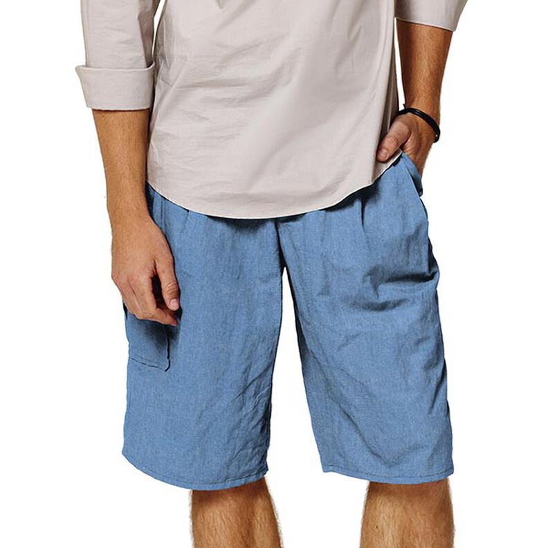 Bomuld-chambray denimlook – blå,  image number 5