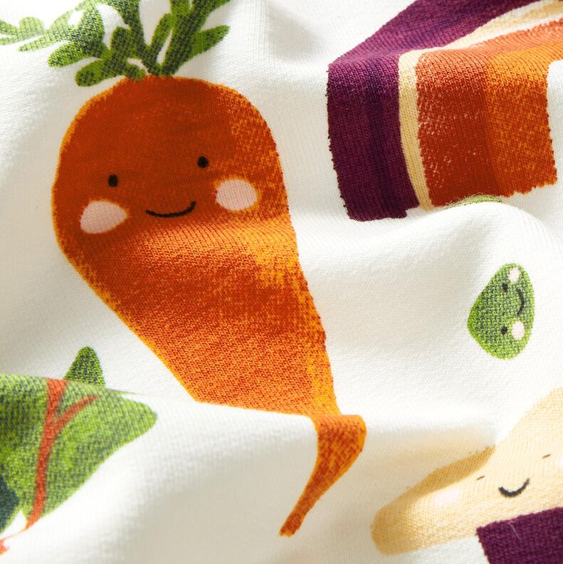 French Terry Sommersweat Glade gr&oslash;ntsager &ndash; elfenben,  image number 2