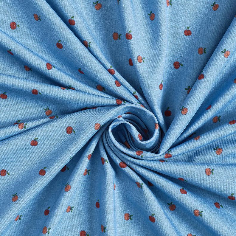 Bomuldsjersey små æbler – jeansblå,  image number 3