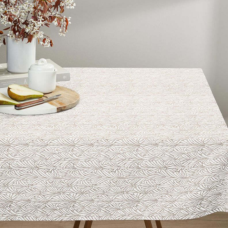 Impr&aelig;gneret voksdug abstrakte palmeblade &ndash; taupe/elfenben,  image number 6