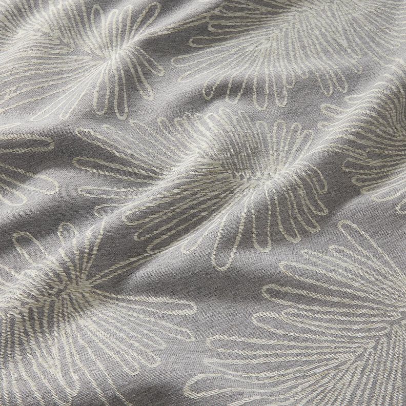 Dekorationsstof Jacquard bladkonturer &ndash; gr&aring;,  image number 2