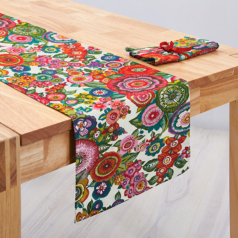 Bomuldsstof Cretonne Floral – rød,  image number 9