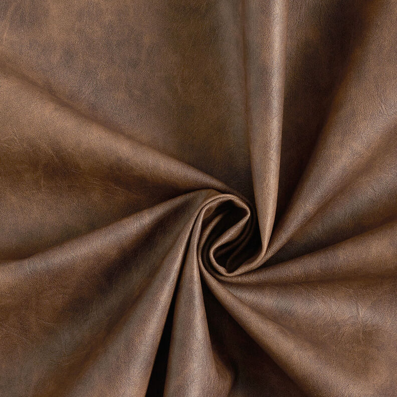 Kunstlæder vintage-look ensfarvet – mellembrun,  image number 1