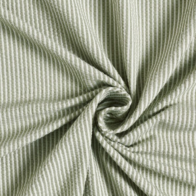 Bomuldsjersey Bæk og bølge fine striber – reed/hvid,  image number 3