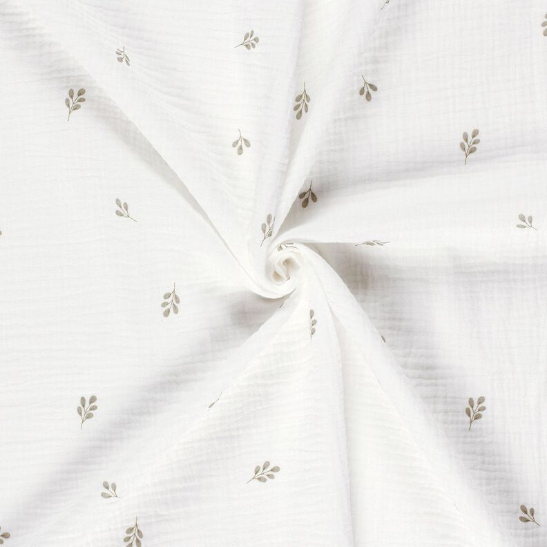 Musselin/Dobbelt-Crincle stof lille gren – uldhvid/reed,  image number 3