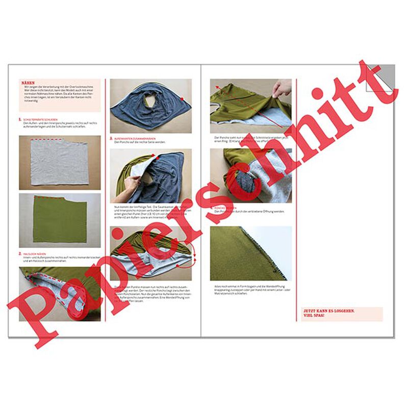 FRAU PENNY asymmetrisk vendbar poncho | Studio klippeklar | Onesize,  image number 8