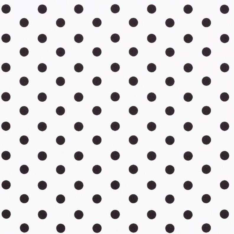 Bomuldspoplin store prikker – hvid/sort,  image number 1