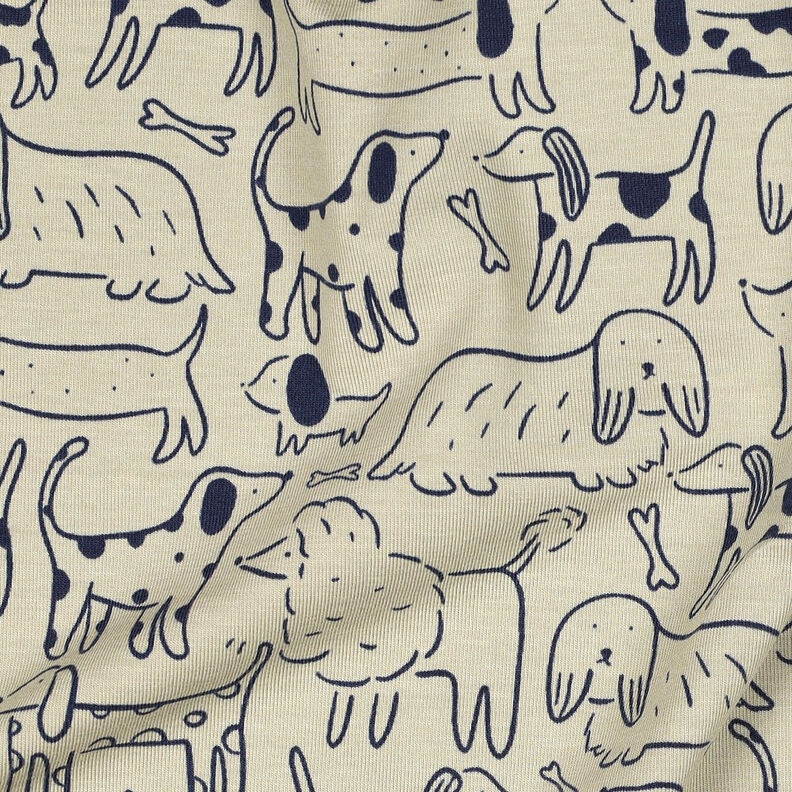 Bomuldsjersey hunde | by Poppy – anemone/marineblå,  image number 2