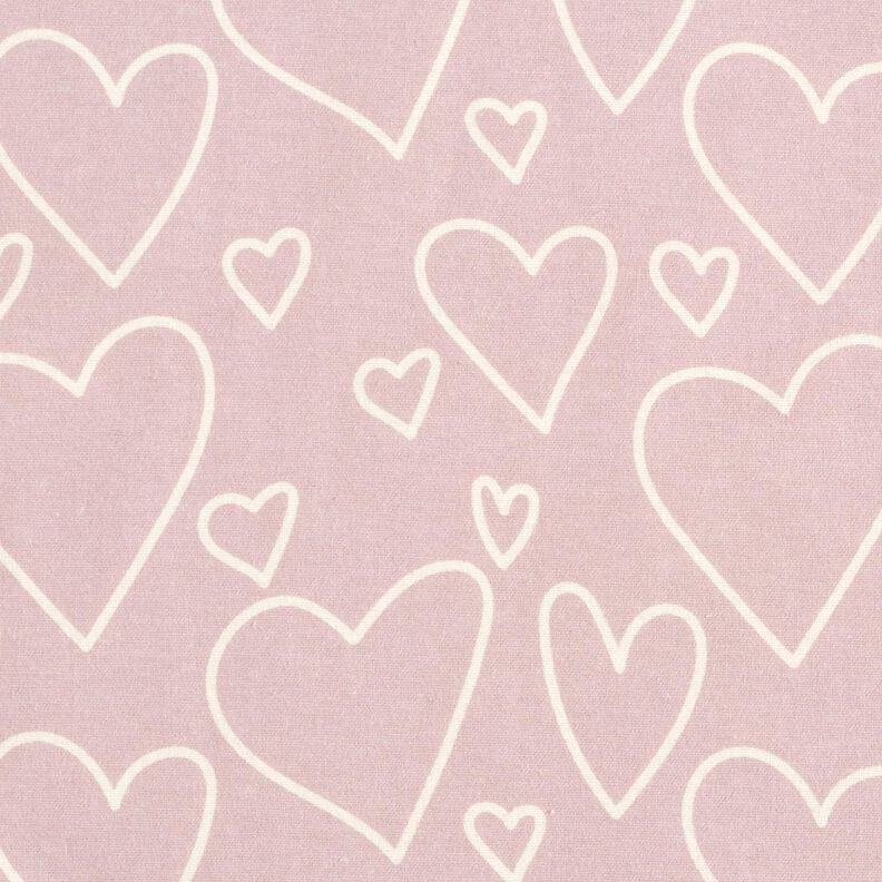 Bomuldsflonel Herzen &ndash; rosa,  image number 1