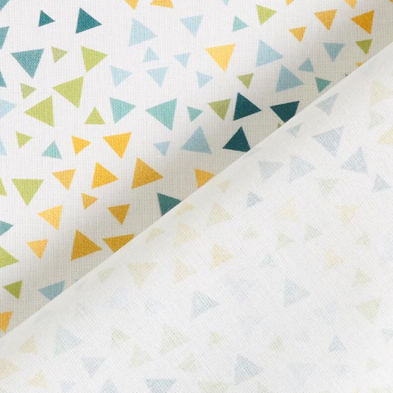 Bomuldspoplin, farverige trekanter – hvid,  image number 4