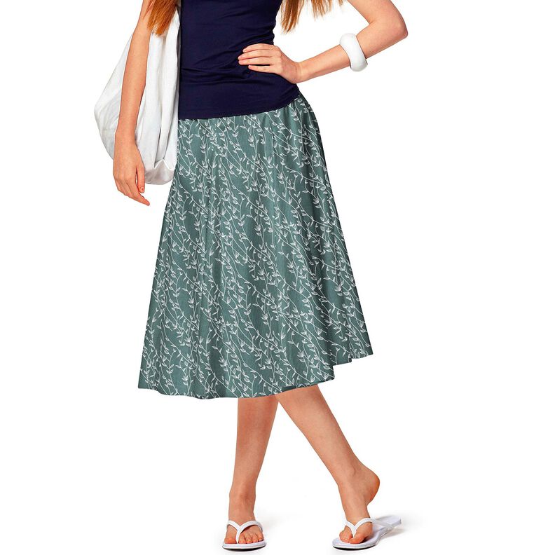 Bomuldspoplin bladranker – blågran,  image number 6