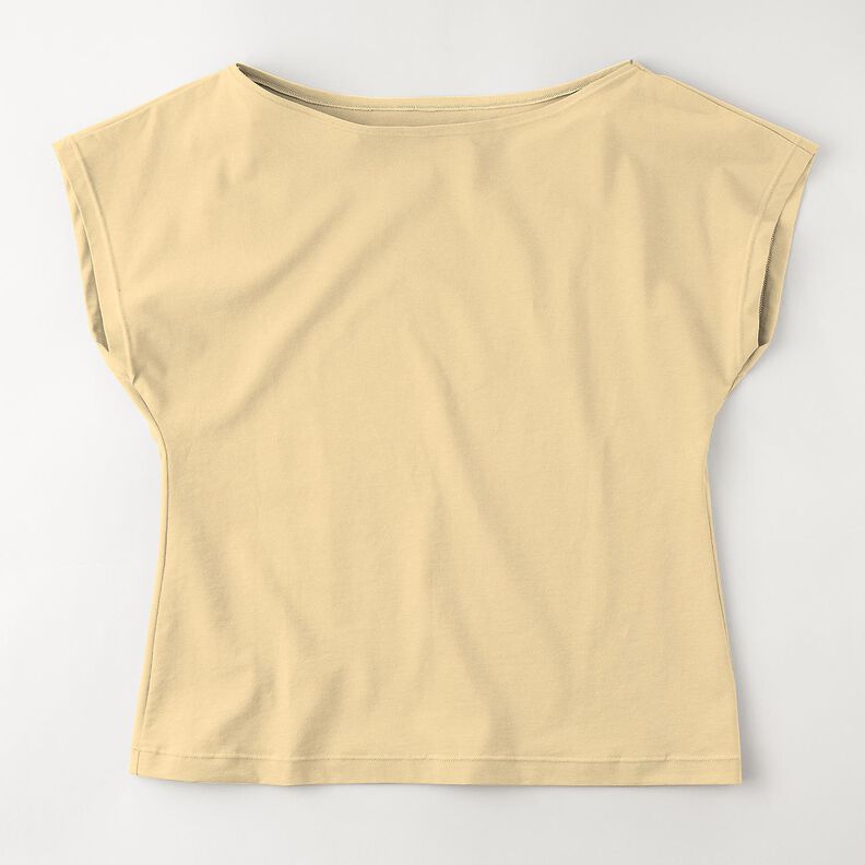 Bomuldsjersey Medium ensfarvet – vaniljegul,  image number 12