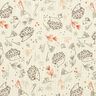 Musselin/Dobbelt-Crincle stof Pindsvin og skovplanter &ndash; uldhvid,  thumbnail number 1