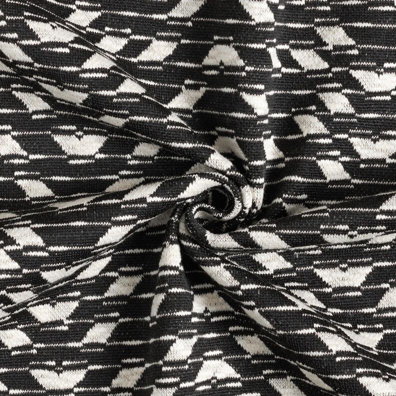strikjacquard geometrisk mønster – sort/hvid,  image number 4
