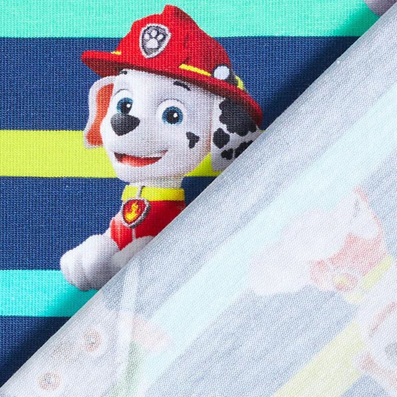 Bomuldsjersey Licensstof Paw Patrol stribet | Viacom – marineblå,  image number 4