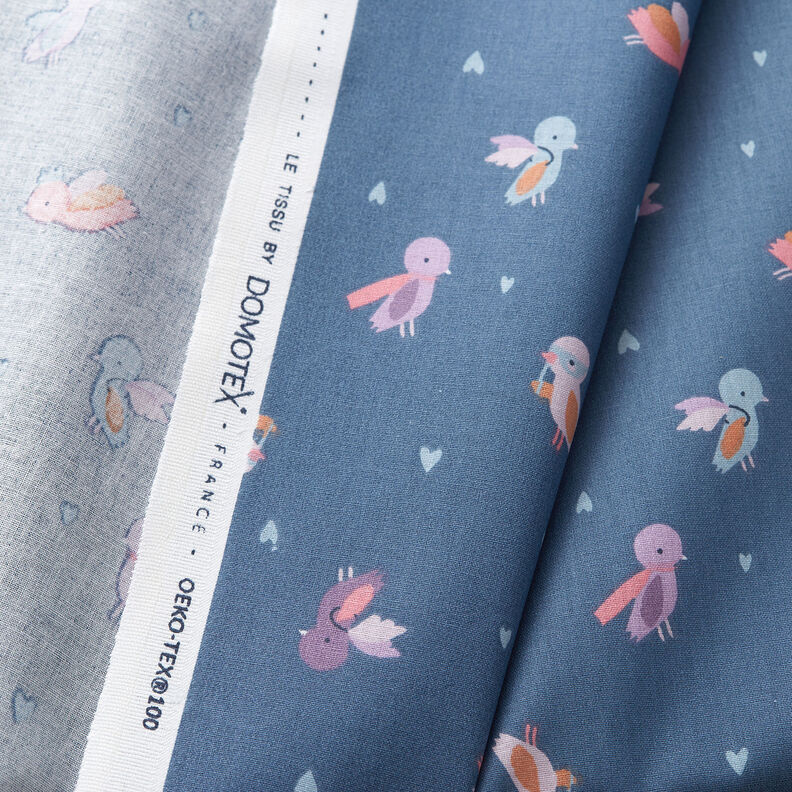 Bomuldspoplin fuglenes maskebal – blågrå,  image number 3