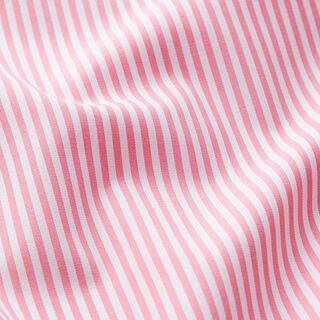 Skjortestof smalle striber på langs – hvid/rosa, 