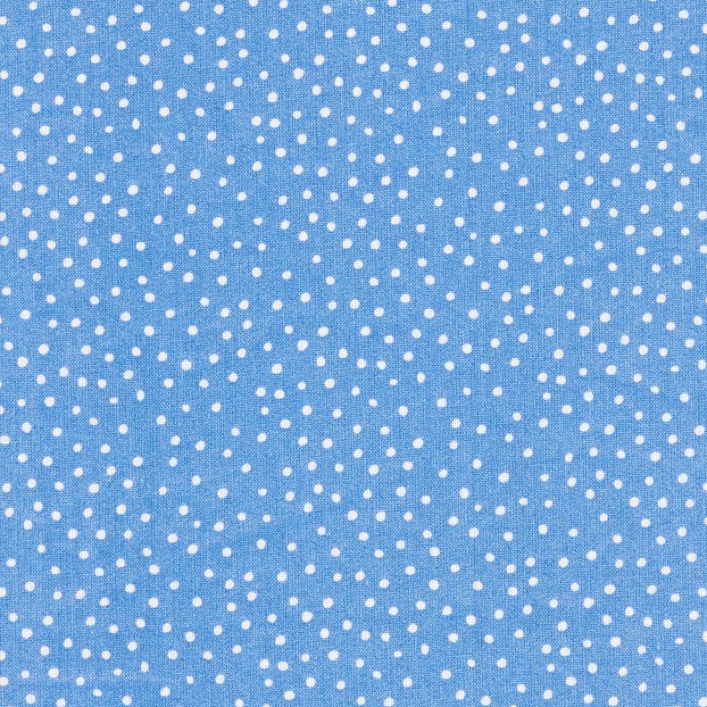 Bomuldsstof Cretonne fine prikker – blå,  image number 1