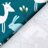 Bomuldsjersey Hare og rådyr – petrol,  thumbnail number 5