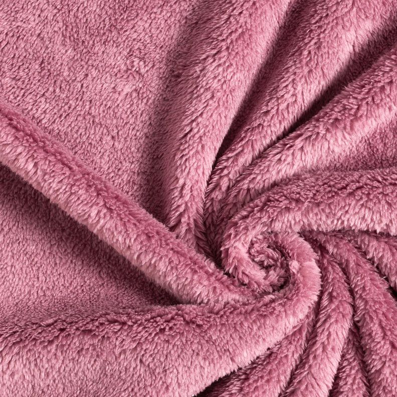 Kunstpels Plys ensfarvet – mørk gammelrosa,  image number 1