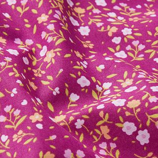 Bomuldspoplin fortryllende blomster – purpur, 