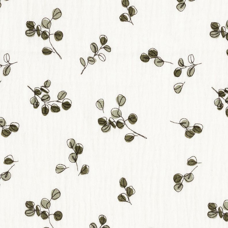 Musselin/Dobbelt-Crincle stof skribleri-eukalyptus – elfenben,  image number 1