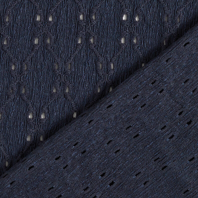 Crinckle jersey hulbroderi – natblå,  image number 4