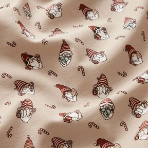 Bomuldsjersey nissehoveder – mandel, 