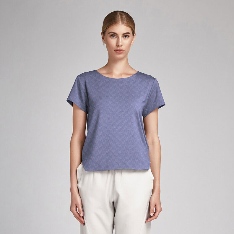 Jacquard dobby hanefjeds – dueblå,  image number 7