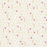 Bomuldsstof Poplin hjerter og stjerner – uldhvid/guld,  thumbnail number 1