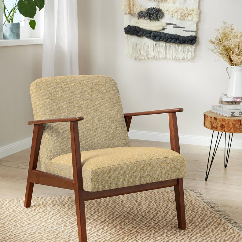 Polsterstof farverigt vævet – solgul/natur,  image number 4