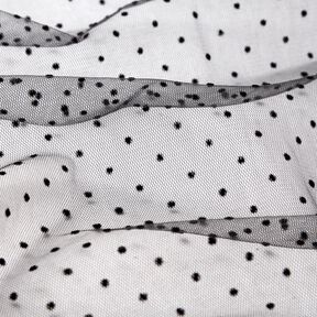 Tyl fløjlspunkter – sort, 