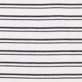 Blusestof cr&ecirc;pestof uregelm&aelig;ssige striber &ndash; hvid/sort, 
